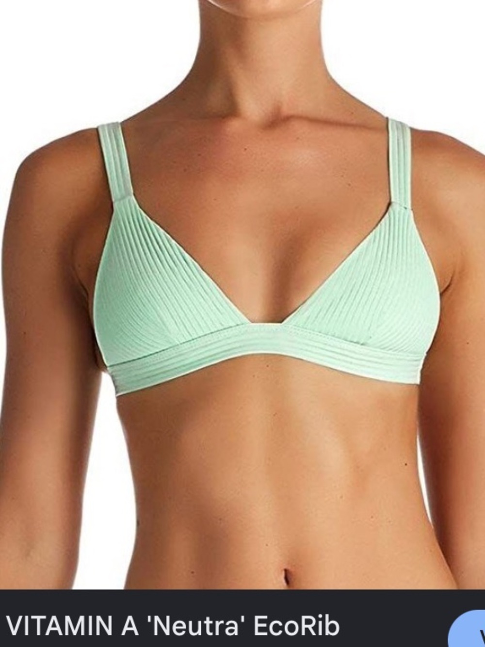 Vitamin A Sunflower Yellow EcoRib Triangle Bralette Bikini